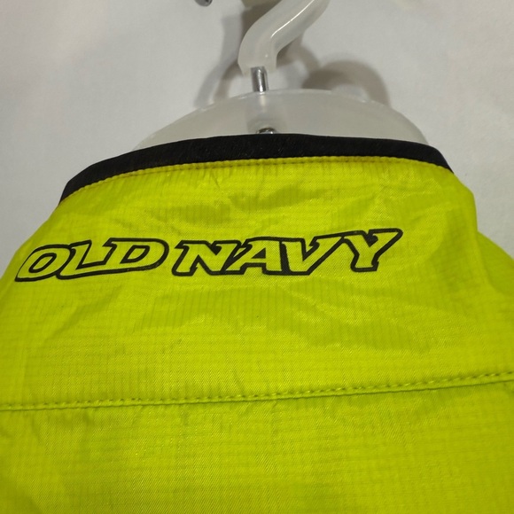 Old Navy Windbreaker Rain Jacket Lime Green Zip Up Adjustable Waist Size Med - Picture 5 of 9